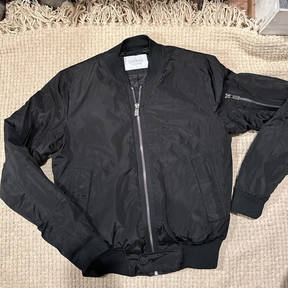 Eleven Paris LA Collection Black Nylon Bomber Zip Up Jacket Men’s M - Picture 1 of 13